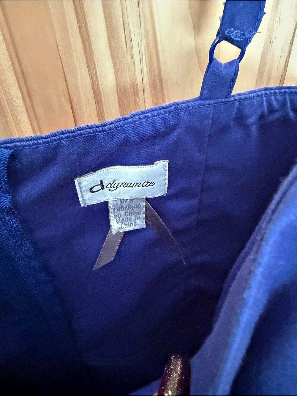dynamite Blue Ruched Mini Dress  Like New - Picture 4 of 5
